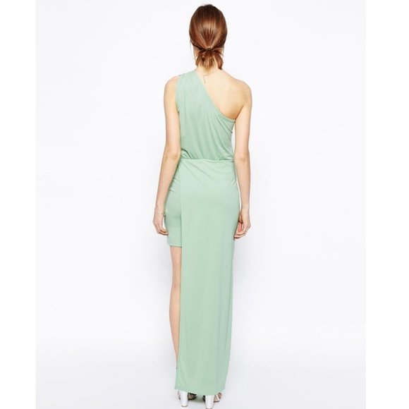 ASOS Mint Green Asymmetrical One Shoulder Dress - Picture 2 of 8